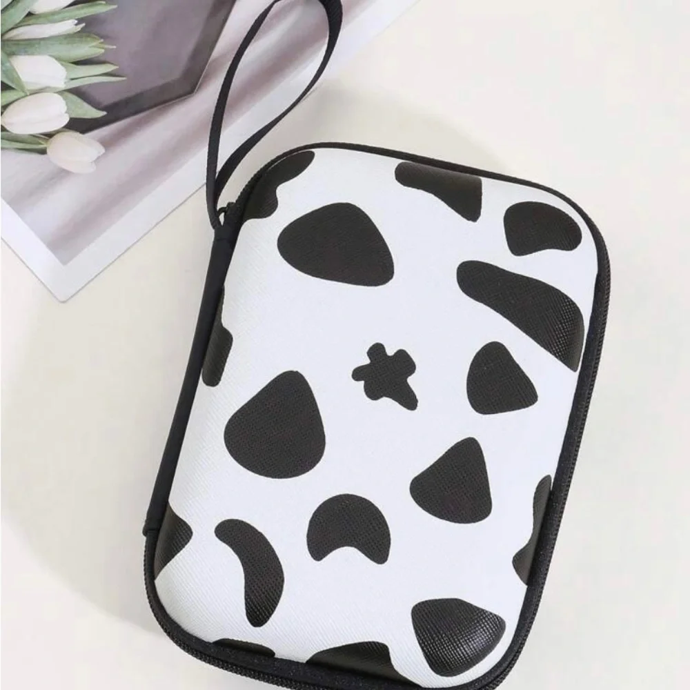 6pcs Cow Pattern TPU Data Cable Protector & Charger Head Cover & Storage Bag Set